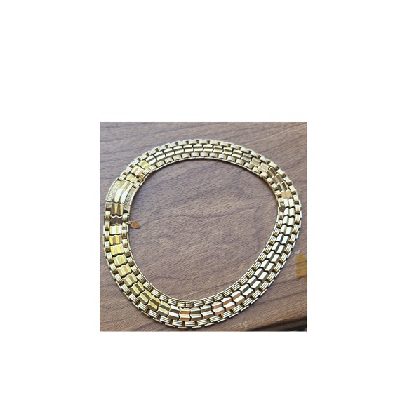Sarah Coventry Gold Tone Link Chain Necklace Statement Vintage Jewelry - Picture 1 of 6